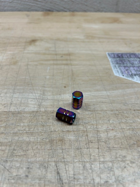 Titanium Valve Stem Cap - Rainbow